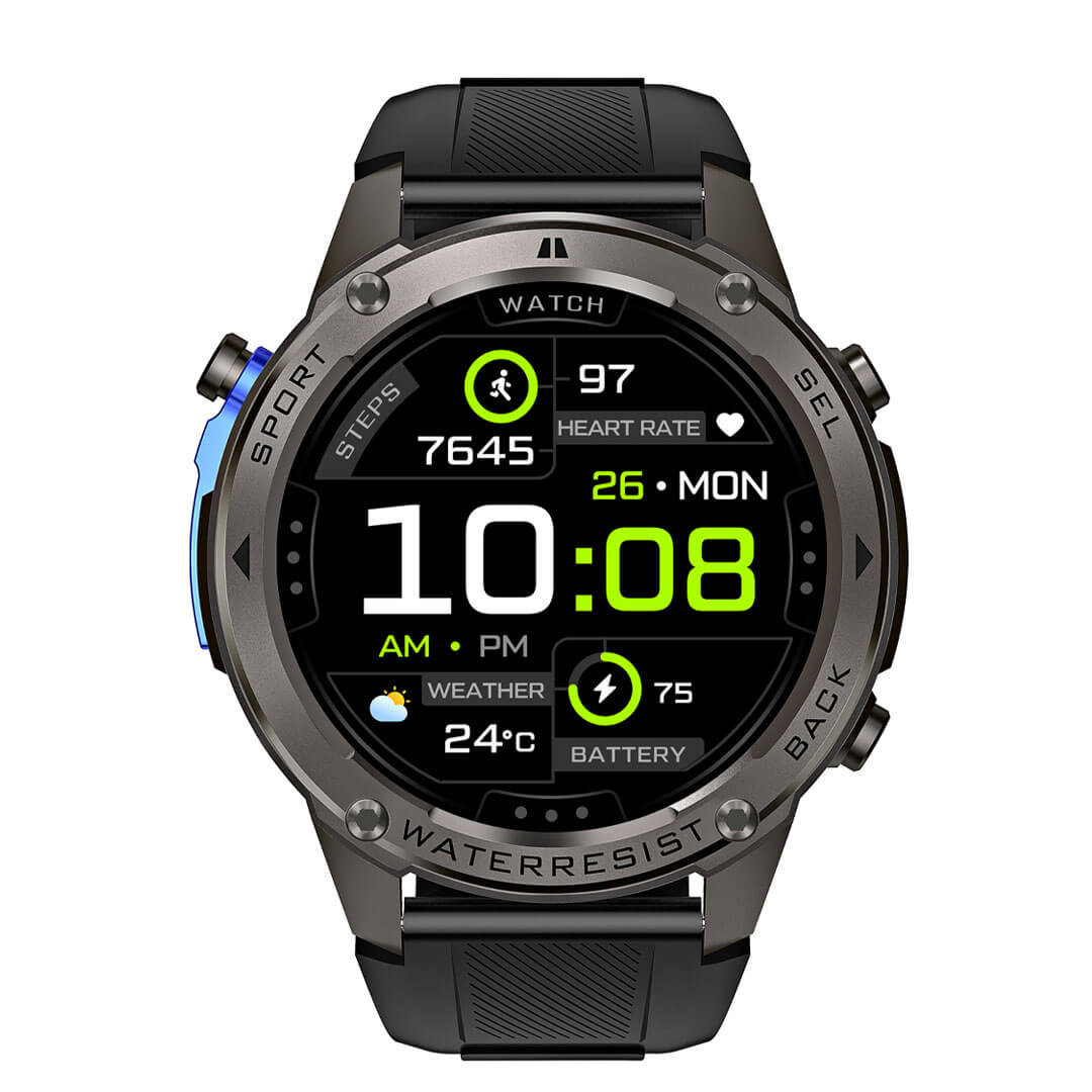 Rugged outdoor smartwatch with GPS, 5ATM waterproof smart watch for swimming, sport smartwatch EM56