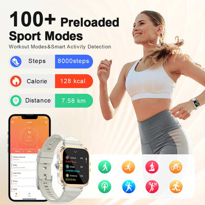 Fitness smartwatch for women, 1.75' AMOLED display, IP68 waterproof smartwatch EW03