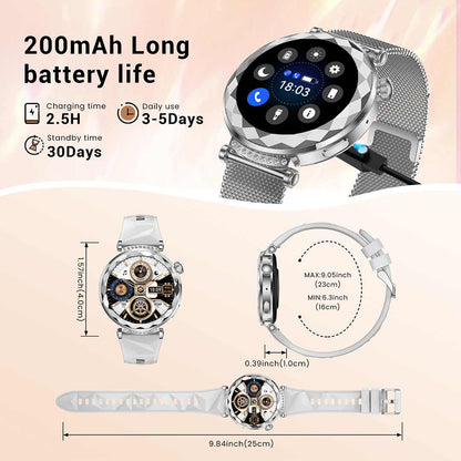 Women fasion smartwatch, 1.19' AMOLED display, women's activity tracker, IP68 waterproof smartwatch EW02
