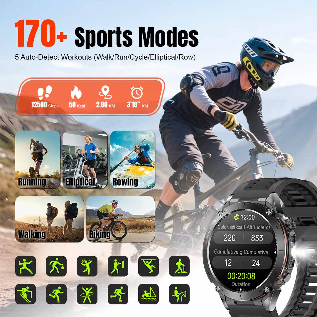 GPS smartwatch, 3ATM waterproof smart watch for swimming, sport smartwatch EM02