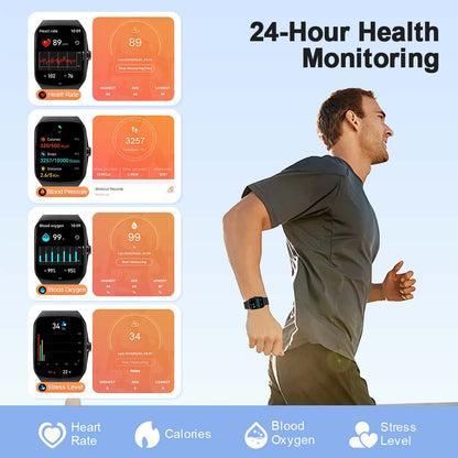 Fitness tracker smartwatch for men, 1.95' AMOLED display, sport smartwatch EM01