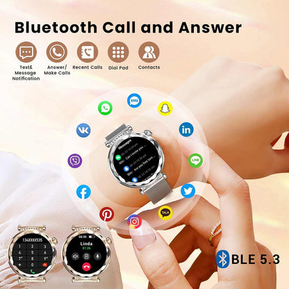 Women fasion smartwatch, 1.19' AMOLED display, women's activity tracker, IP68 waterproof smartwatch EW02