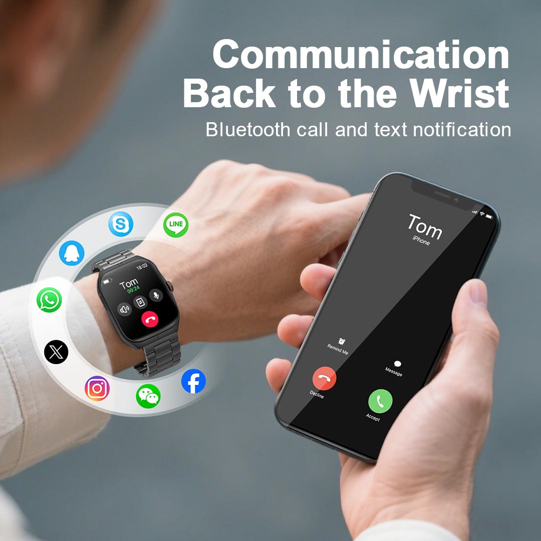 Fitness tracker smartwatch for men, 1.95' AMOLED display, sport smartwatch EM01