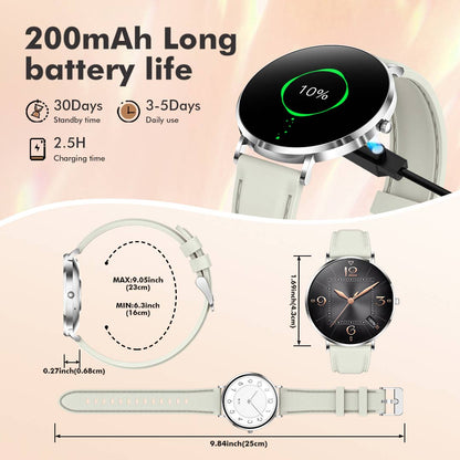 Smartwatch for women, 1.32' AMOLED display, ultra-thin stainless steel smartwatch for fitness EW01