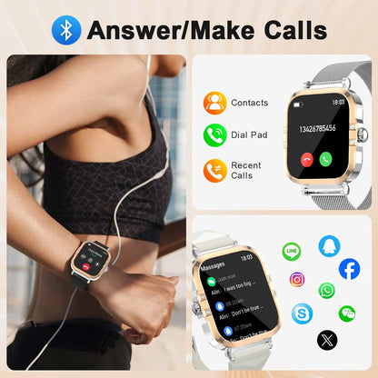 Fitness smartwatch for women, 1.75' AMOLED display, IP68 waterproof smartwatch EW03