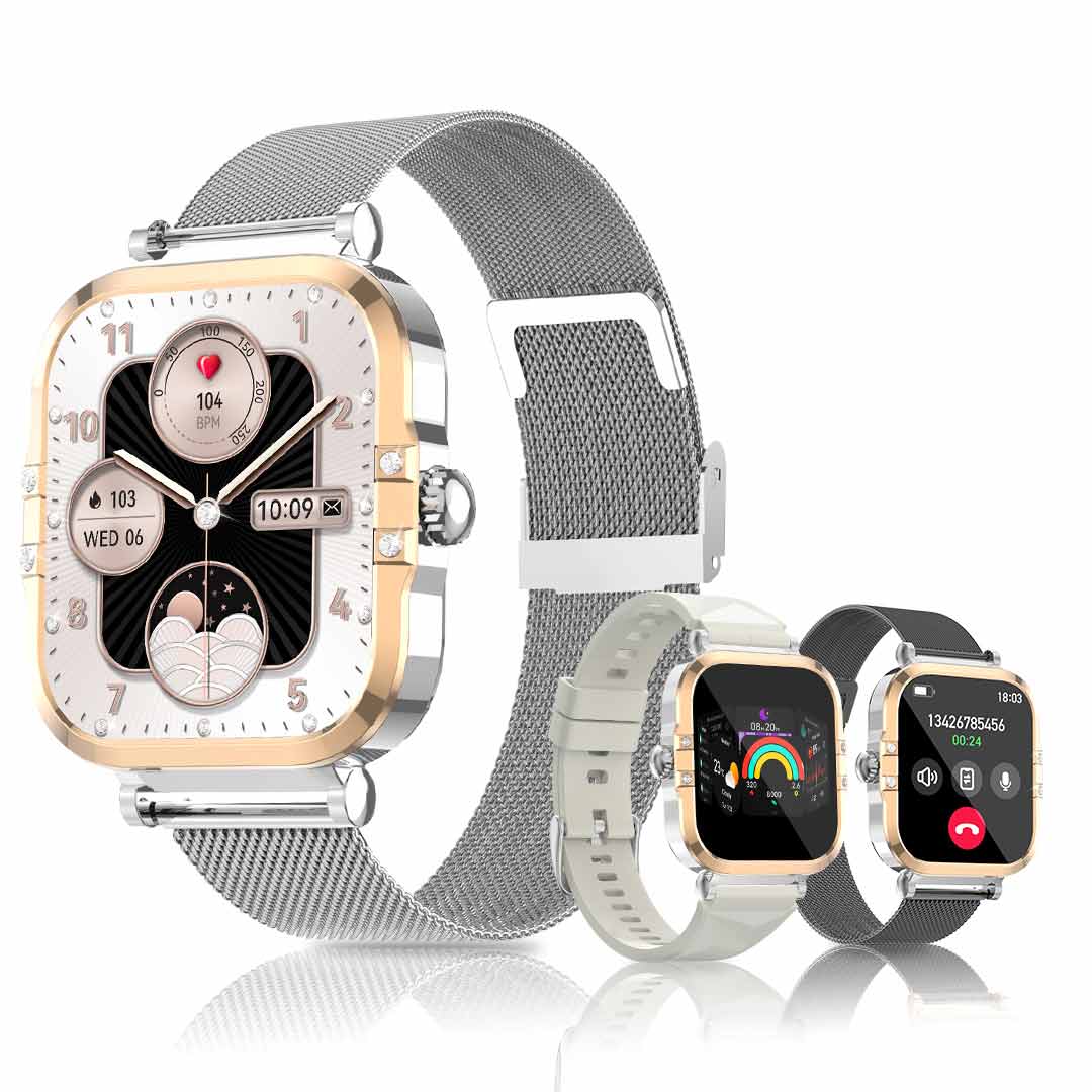 Fitness smartwatch for women, 1.75' AMOLED display, IP68 waterproof smartwatch EW03