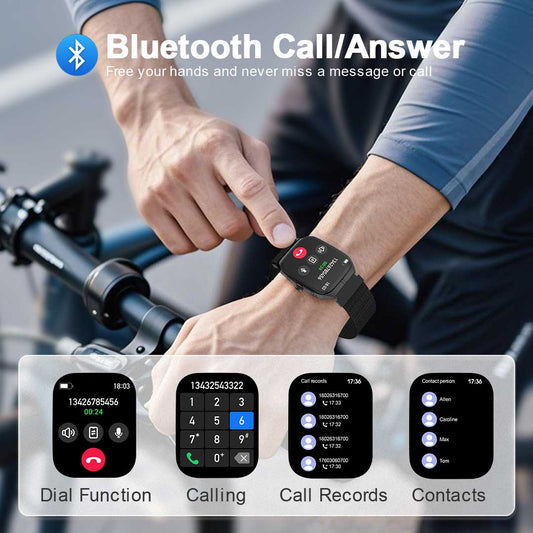 Fitness tracker smartwatch for men, 1.95' AMOLED display, sport smartwatch EM01