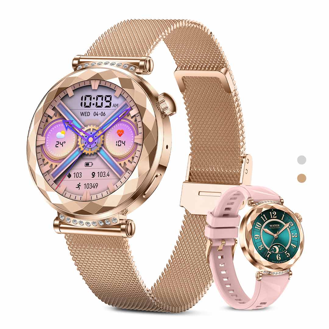 Women fasion smartwatch, 1.19' AMOLED display, women's activity tracker, IP68 waterproof smartwatch EW02