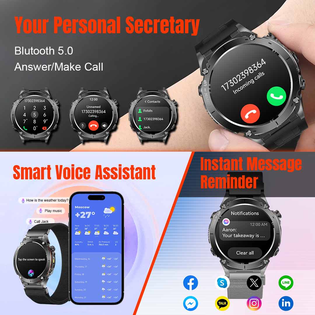 GPS smartwatch, 3ATM waterproof smart watch for swimming, sport smartwatch EM02